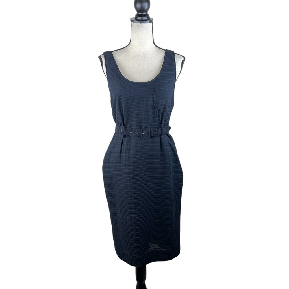 Shipley & Halmos 100% Silk Dress Belted Sleeveless Textured Medium